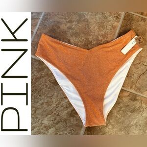 PINK Victoria's Secret Sparkling Orange Bikini Bottom -XL-